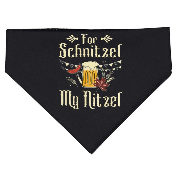 For Schnitzel My Nitzel Funny Oktoberfest Gift USA-Made Doggie Bandana