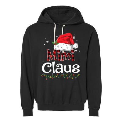 Funny Santa Mimi Claus Christmas Family Funny Gift Garment-Dyed Fleece Hoodie