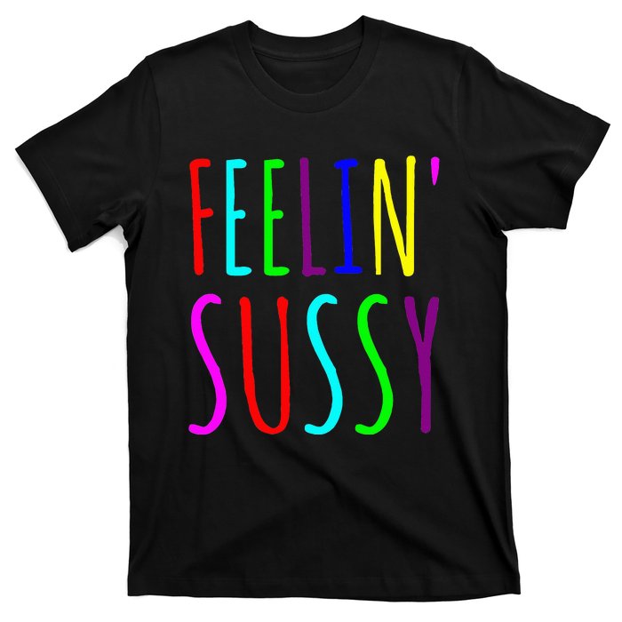 Feelin Sussy Mobile Gamer Funny Sus Imposter Crew Colors T-Shirt