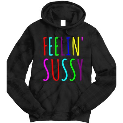 Feelin Sussy Mobile Gamer Funny Sus Imposter Crew Colors Tie Dye Hoodie