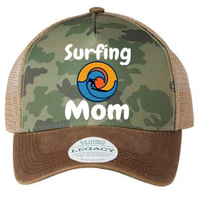 Funny Surfing Mom Surfer Mother Retro Sunrise Sunset Surf Gift Legacy Tie Dye Trucker Hat