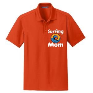 Funny Surfing Mom Surfer Mother Retro Sunrise Sunset Surf Gift Dry Zone Grid Polo