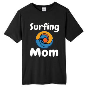 Funny Surfing Mom Surfer Mother Retro Sunrise Sunset Surf Gift Tall Fusion ChromaSoft Performance T-Shirt