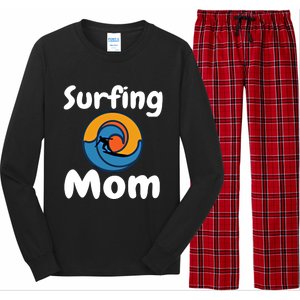 Funny Surfing Mom Surfer Mother Retro Sunrise Sunset Surf Gift Long Sleeve Pajama Set