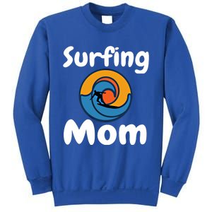 Funny Surfing Mom Surfer Mother Retro Sunrise Sunset Surf Gift Sweatshirt