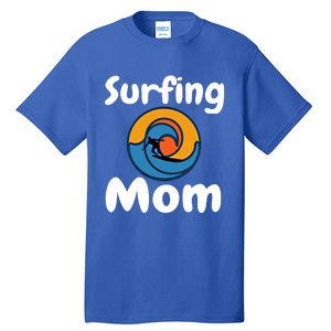 Funny Surfing Mom Surfer Mother Retro Sunrise Sunset Surf Gift Tall T-Shirt