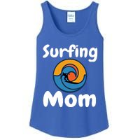 Funny Surfing Mom Surfer Mother Retro Sunrise Sunset Surf Gift Ladies Essential Tank