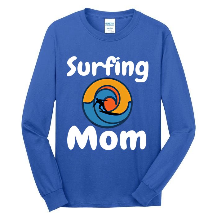 Funny Surfing Mom Surfer Mother Retro Sunrise Sunset Surf Gift Tall Long Sleeve T-Shirt