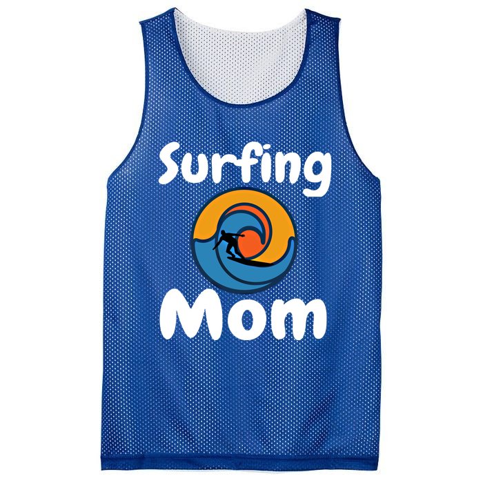 Funny Surfing Mom Surfer Mother Retro Sunrise Sunset Surf Gift Mesh Reversible Basketball Jersey Tank