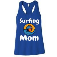 Funny Surfing Mom Surfer Mother Retro Sunrise Sunset Surf Gift Women's Racerback Tank