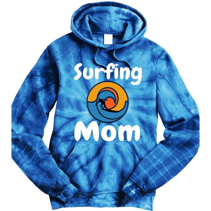 Funny Surfing Mom Surfer Mother Retro Sunrise Sunset Surf Gift Tie Dye Hoodie