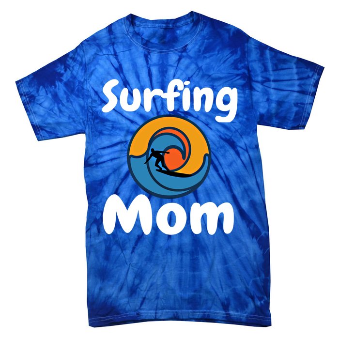 Funny Surfing Mom Surfer Mother Retro Sunrise Sunset Surf Gift Tie-Dye T-Shirt