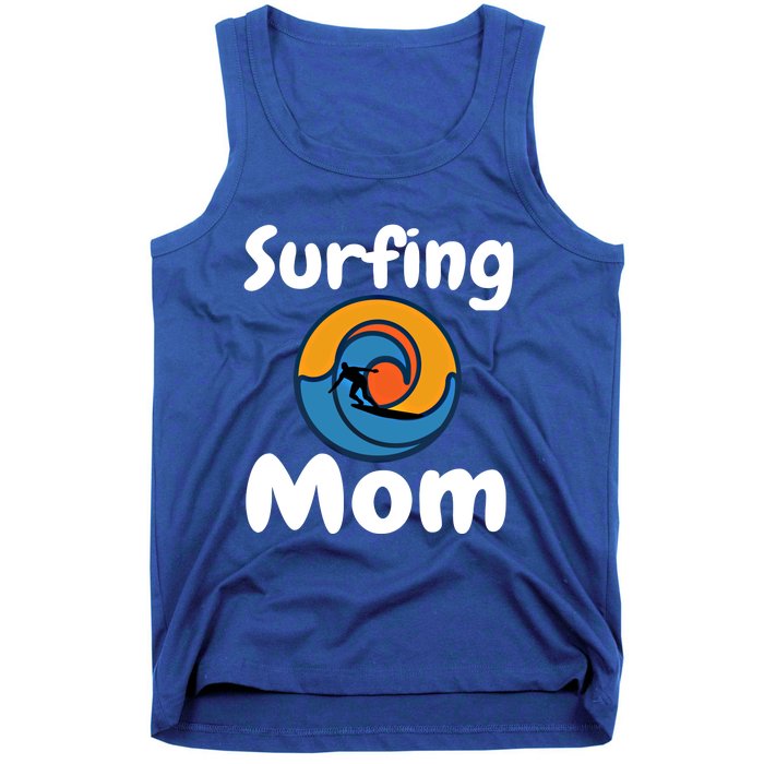 Funny Surfing Mom Surfer Mother Retro Sunrise Sunset Surf Gift Tank Top