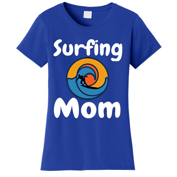 Funny Surfing Mom Surfer Mother Retro Sunrise Sunset Surf Gift Women's T-Shirt