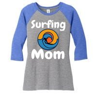 Funny Surfing Mom Surfer Mother Retro Sunrise Sunset Surf Gift Women's Tri-Blend 3/4-Sleeve Raglan Shirt