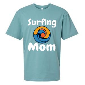 Funny Surfing Mom Surfer Mother Retro Sunrise Sunset Surf Gift Sueded Cloud Jersey T-Shirt