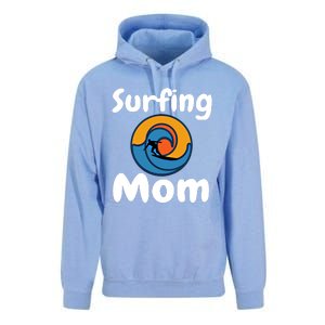 Funny Surfing Mom Surfer Mother Retro Sunrise Sunset Surf Gift Unisex Surf Hoodie