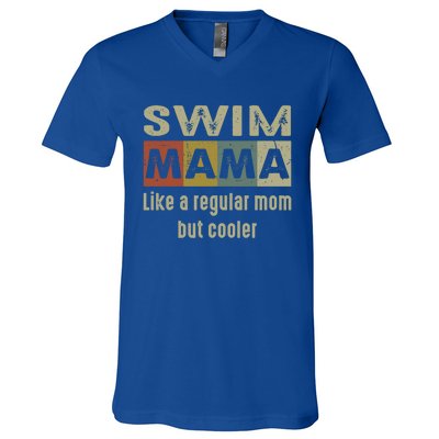 Funny Swim Mom Definition Proud Swimming Mom Gift Funny Gift V-Neck T-Shirt