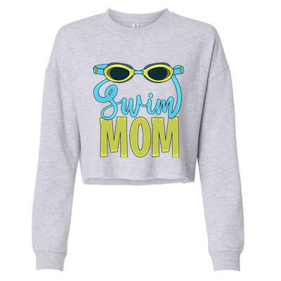 Funny Swim Mom Gift Cute Swimmer Swimming Coach Funny Gift Cropped Pullover Crew