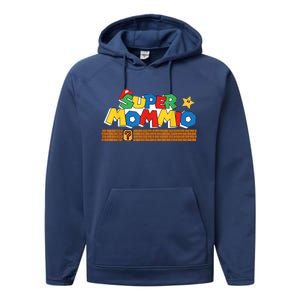 Funny Super Mommio Mothers Day Gamer Performance Fleece Hoodie