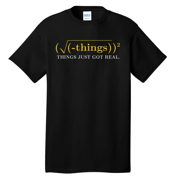 Funny saying Math Equation Things Just Got Real Tall T-Shirt