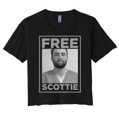 Free Scottie Mug Shot Funny Humour Women's Crop Top Tee