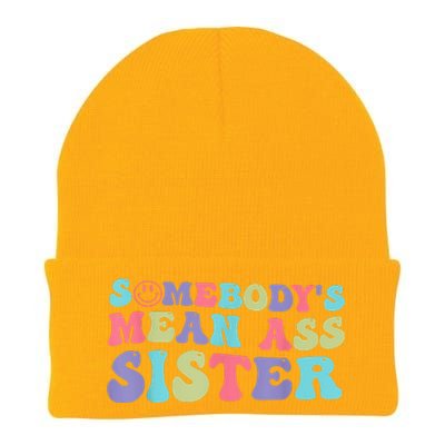 Funny Somebodys Mean Ass Sister Humor Quote Knit Cap Winter Beanie