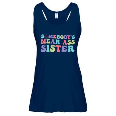 Funny Somebodys Mean Ass Sister Humor Quote Ladies Essential Flowy Tank