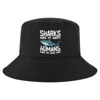 Funny Sharks Make Me Happy Marine Biology Shark Cool Comfort Performance Bucket Hat