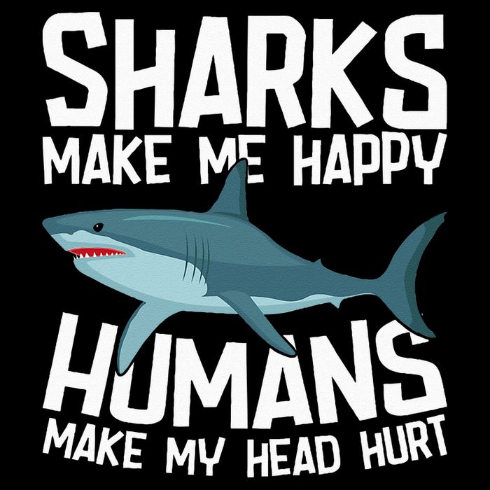 Funny Sharks Make Me Happy Marine Biology Shark Cooling Performance Crew T-Shirt