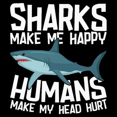 Funny Sharks Make Me Happy Marine Biology Shark T-Shirt