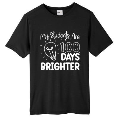 Funny School My Students Are 100 Days Brighter Teacher Great Gift Tall Fusion ChromaSoft Performance T-Shirt