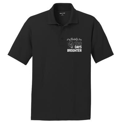 Funny School My Students Are 100 Days Brighter Teacher Great Gift PosiCharge RacerMesh Polo