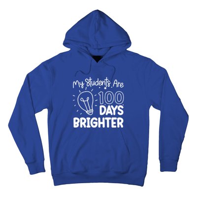 Funny School My Students Are 100 Days Brighter Teacher Great Gift Hoodie