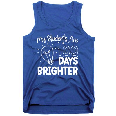 Funny School My Students Are 100 Days Brighter Teacher Great Gift Tank Top