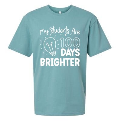 Funny School My Students Are 100 Days Brighter Teacher Great Gift Sueded Cloud Jersey T-Shirt