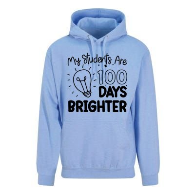 Funny School My Students Are 100 Days Brighter Teacher Great Gift Unisex Surf Hoodie