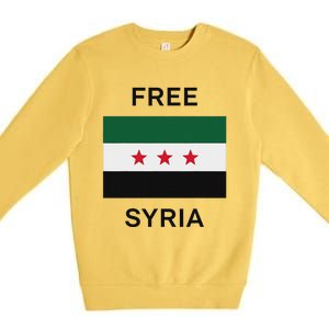 Free Syria New Syrian Flag Syria Freedom Premium Crewneck Sweatshirt