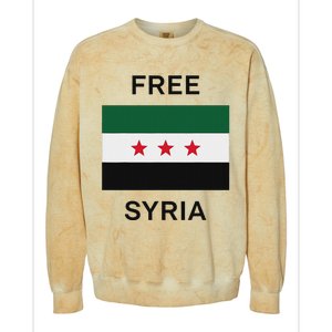 Free Syria New Syrian Flag Syria Freedom Colorblast Crewneck Sweatshirt