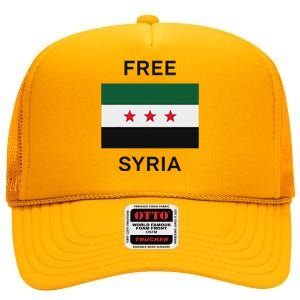 Free Syria New Syrian Flag Syria Freedom High Crown Mesh Back Trucker Hat