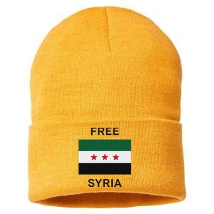 Free Syria New Syrian Flag Syria Freedom Sustainable Knit Beanie