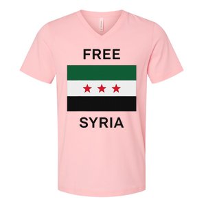 Free Syria New Syrian Flag Syria Freedom V-Neck T-Shirt