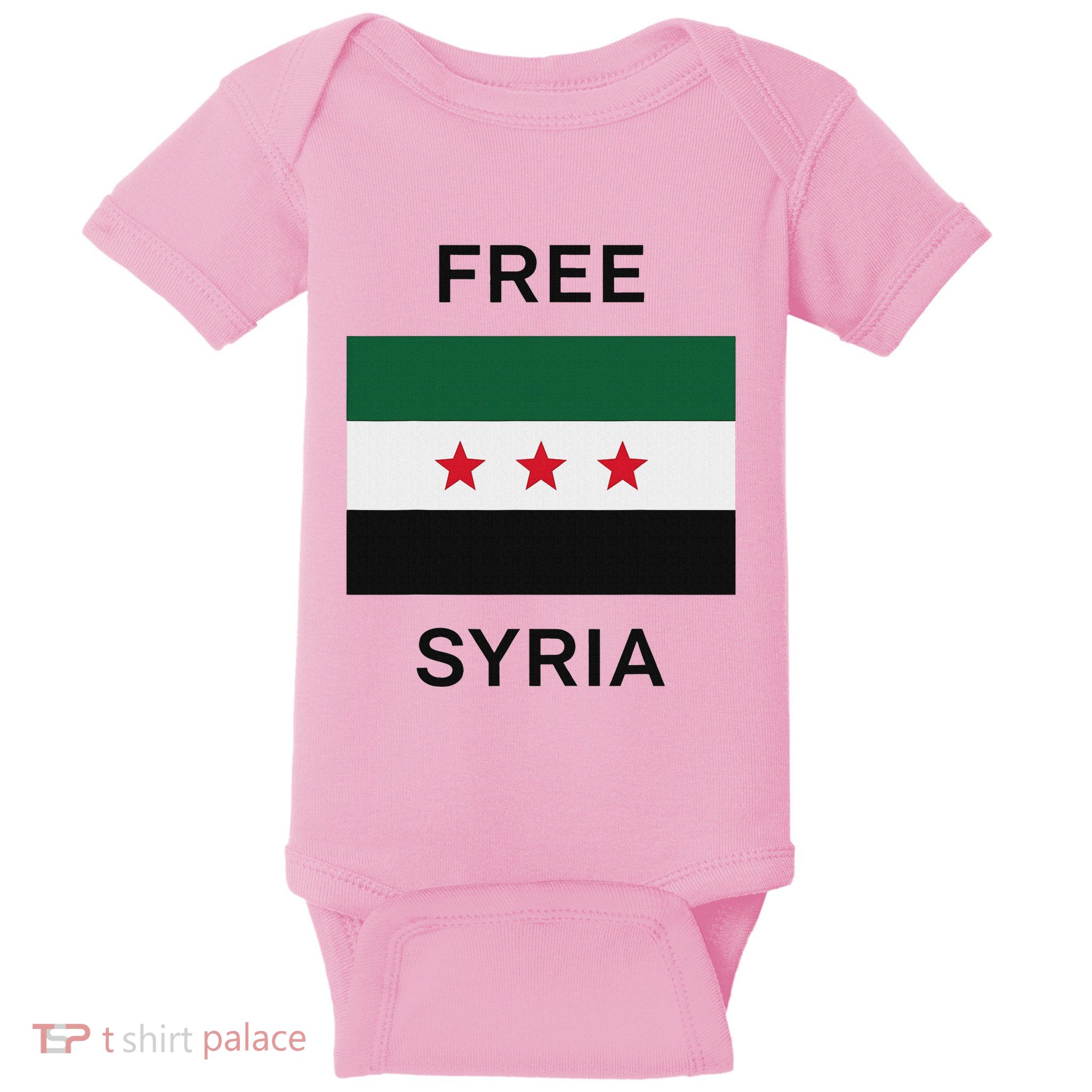 Free Syria New Syrian Flag Syria Freedom Baby Bodysuit