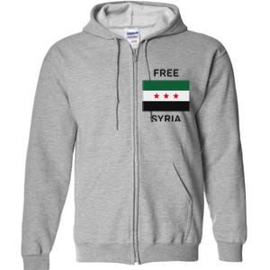 Free Syria New Syrian Flag Syria Freedom Full Zip Hoodie