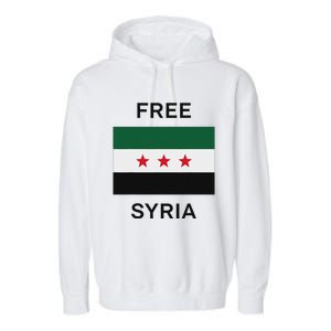 Free Syria New Syrian Flag Syria Freedom Garment-Dyed Fleece Hoodie