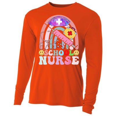 Funny School Nurse Graphic Tees Tops Back To School Cooling Performance Long Sleeve Crew