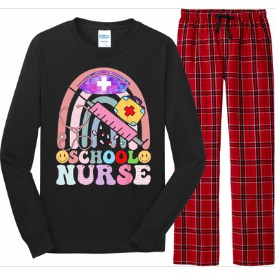 Funny School Nurse Graphic Tees Tops Back To School Long Sleeve Pajama Set