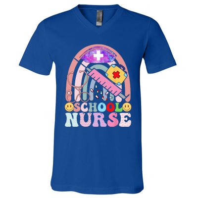 Funny School Nurse Graphic Tees Tops Back To School V-Neck T-Shirt