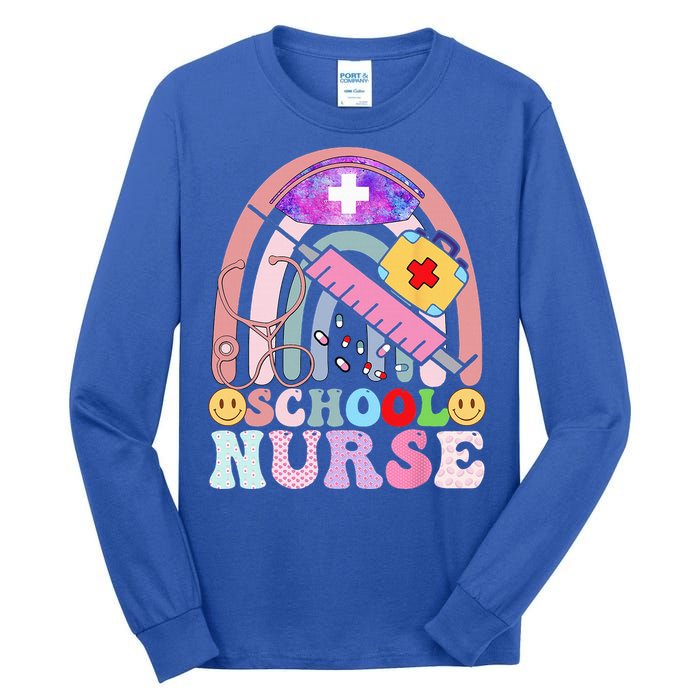 Funny School Nurse Graphic Tees Tops Back To School Tall Long Sleeve T-Shirt