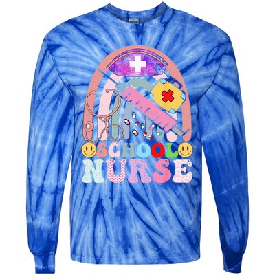 Funny School Nurse Graphic Tees Tops Back To School Tie-Dye Long Sleeve Shirt